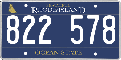 RI license plate 822578