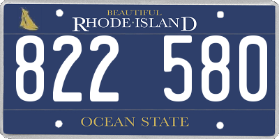 RI license plate 822580