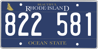 RI license plate 822581