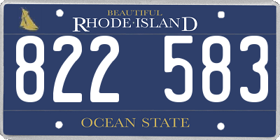 RI license plate 822583