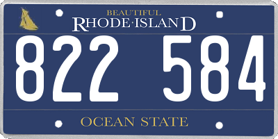 RI license plate 822584