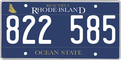 RI license plate 822585