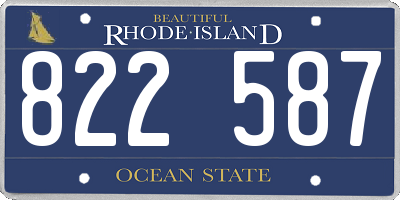 RI license plate 822587