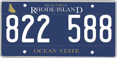 RI license plate 822588