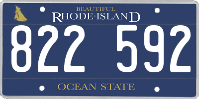 RI license plate 822592
