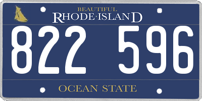 RI license plate 822596
