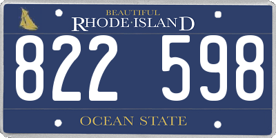 RI license plate 822598