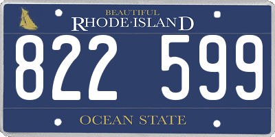 RI license plate 822599