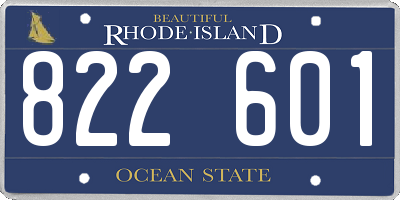 RI license plate 822601