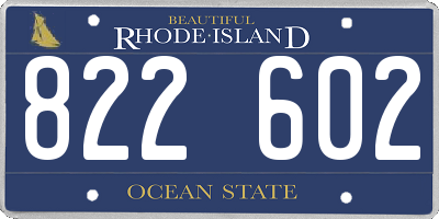 RI license plate 822602