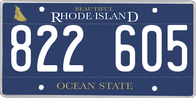 RI license plate 822605