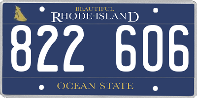 RI license plate 822606