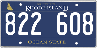 RI license plate 822608