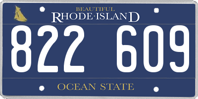 RI license plate 822609