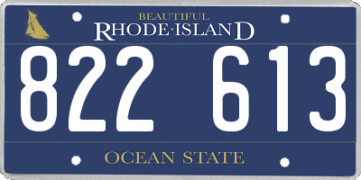 RI license plate 822613