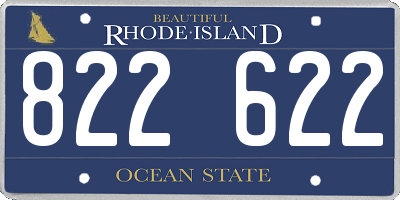 RI license plate 822622