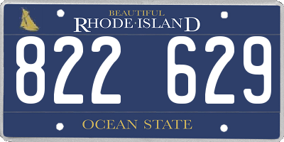 RI license plate 822629