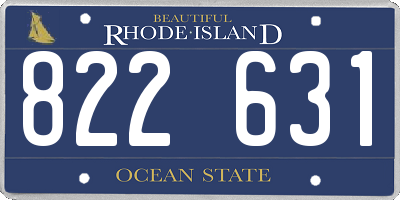 RI license plate 822631