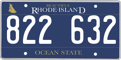 RI license plate 822632