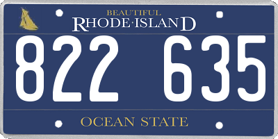 RI license plate 822635
