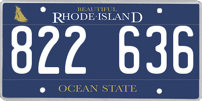 RI license plate 822636
