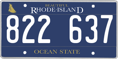 RI license plate 822637