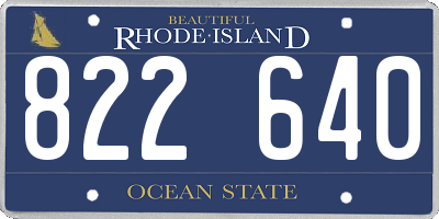 RI license plate 822640