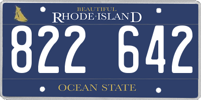 RI license plate 822642