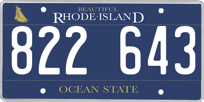 RI license plate 822643