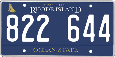 RI license plate 822644
