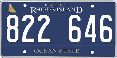 RI license plate 822646
