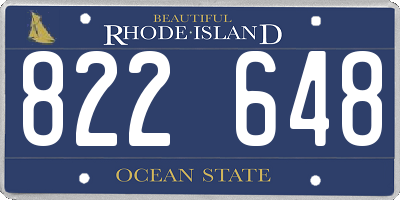 RI license plate 822648