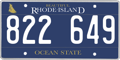 RI license plate 822649