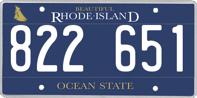 RI license plate 822651