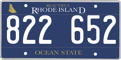 RI license plate 822652