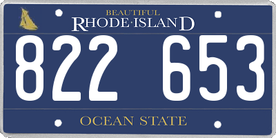 RI license plate 822653