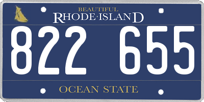 RI license plate 822655