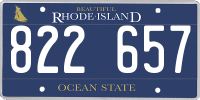 RI license plate 822657