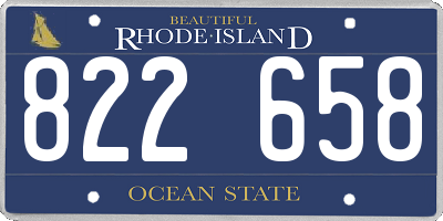 RI license plate 822658