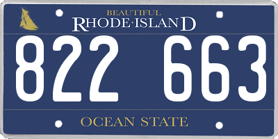 RI license plate 822663