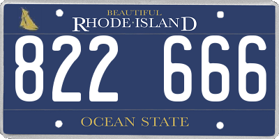 RI license plate 822666