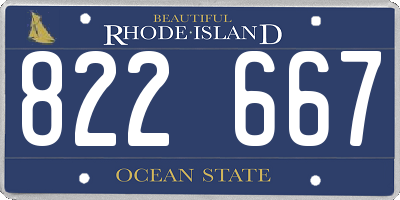 RI license plate 822667