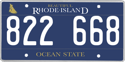 RI license plate 822668