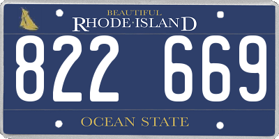 RI license plate 822669