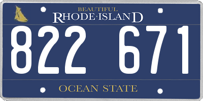 RI license plate 822671