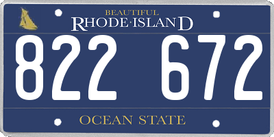 RI license plate 822672
