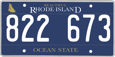 RI license plate 822673