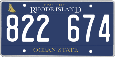 RI license plate 822674