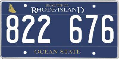 RI license plate 822676