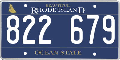 RI license plate 822679
